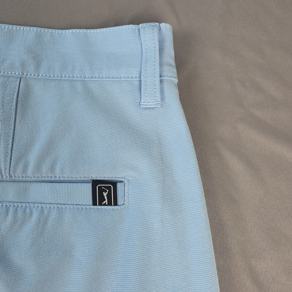 PGA Tour Golf Shorts Mens 38 Light Blue Excellent Stretch Performance M11769